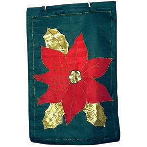 Poinsettia Outdoor Decorative Flag Christmas Holiday Home Nylon 44.25" x 28.5"